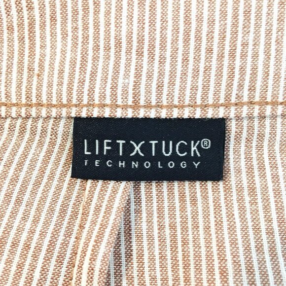 NWT Women Plus Size 14W NYDJ Tan Stripe Linen & Cotton Blend Trouser Pants NEW - Picture 9 of 11